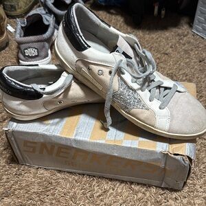 Cream and Silver Sneakers with box 
Please read description